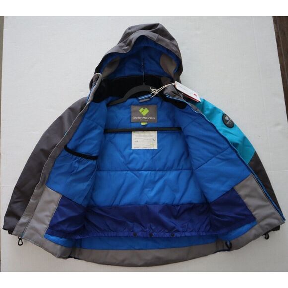 Obermeyer 61076-23003 Kid's Sz 7 Stone/Blue Altair Insulated Snow Jacket - Picture 15 of 16